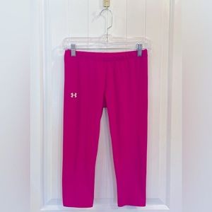 Under Armour Hot Pink Cropped Active Workout Tights - Medium ( Fits like Small)